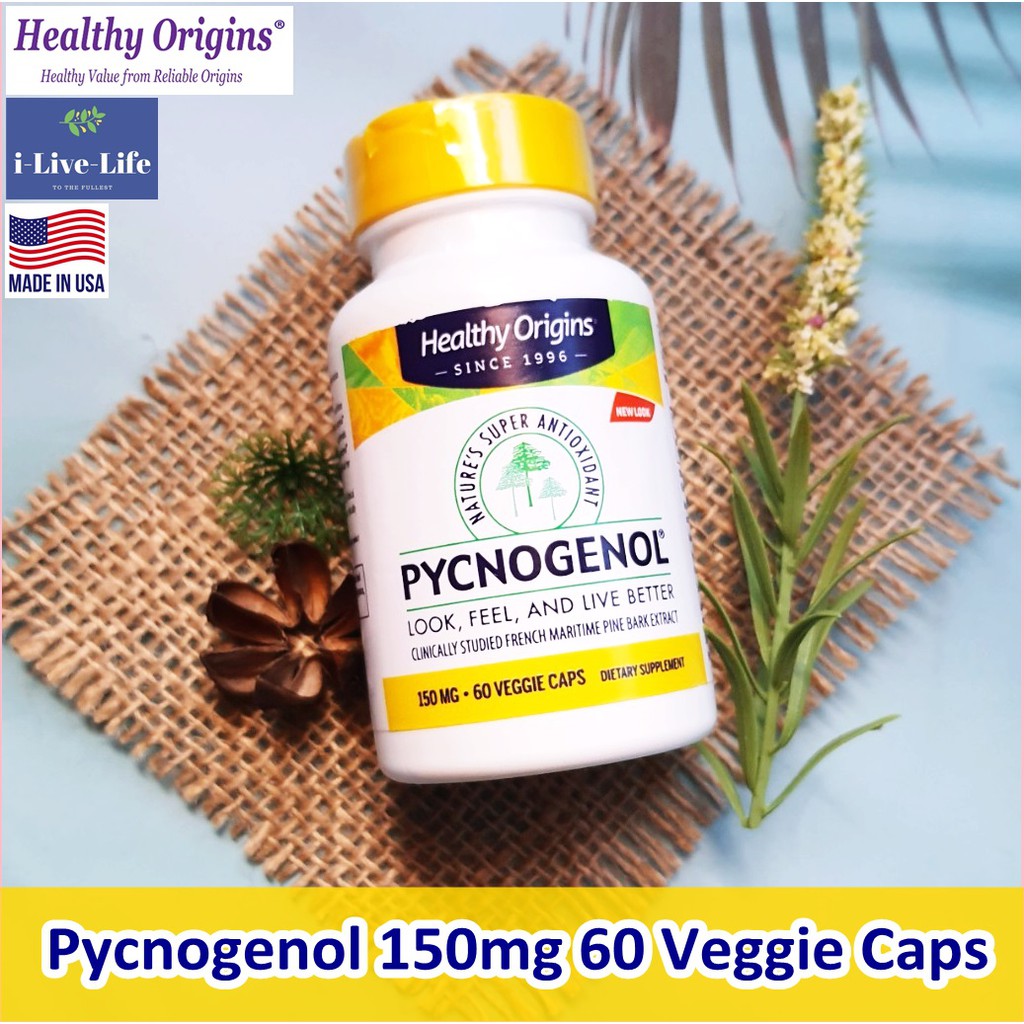 เปลือกสนฝรั่งเศสสกัด Pycnogenol 150 mg 60 Veggie Caps - Healthy Origins สารสกัดเปลือกสนมาริไทม์ จากป