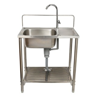 FREESTANDING SINK DOMINOX DOX711-80 1B1D STAINLESS STEEL ซิงค์ขาตั้ง 1หลุม 1ที่พัก DOMINOX DOX711-80 สเตนเลส อ่างล้างจาน