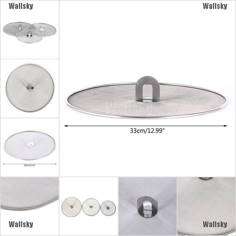 Wallsky ฝาสแตนเลส สําหรับกระทะ ป้องกันน้ํามันกระเด็น