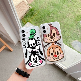 เคสโทรศัพท์มือถือ Tpu นิ่ม กันกระแทก ลายการ์ตูนดิสนีย์ Goofy Chip n Dale เรียบง่าย แฟชั่น สําหรับ IPhone 11 12 13 Pro Max XS X XR XSMax 7 8 6 6s Plus 5 4 SE 2020