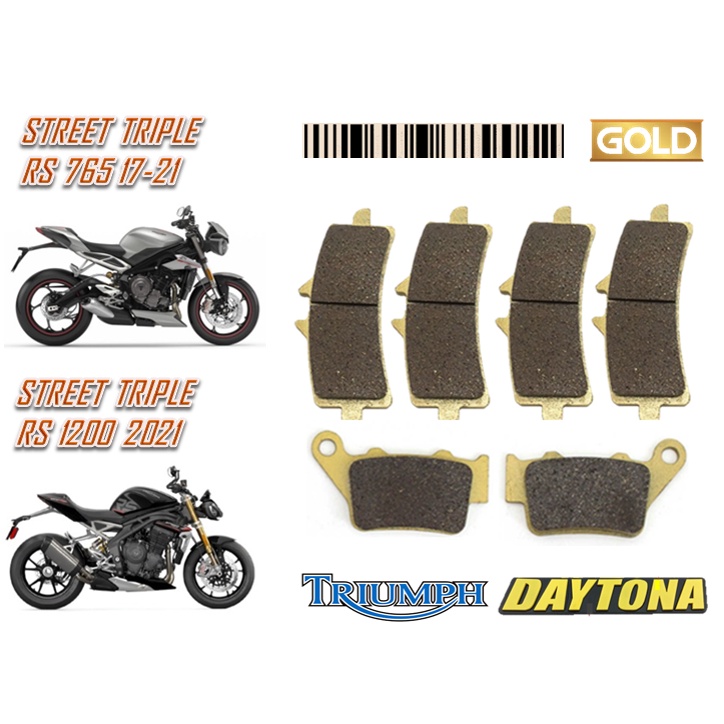 ผ้าเบรค TRIUMPH STREET TRIPLE RS 765 17-21 STREET TRIPLE RS 1200 GOLD QUALITY MOTORSPORT