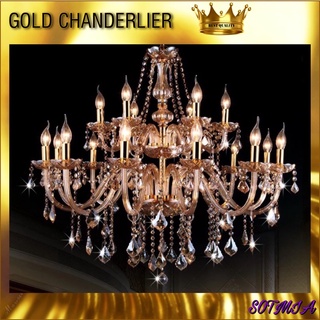 CT001A016 SOTMIA GOLD CHANDELIER โคมไฟ โคมไฟระย้าคริสตัล โคมระย้าวินเทจ โคมไฟเพดาน โคมระย้าห้องอาหาร โคมระย้าเชิงเทียน