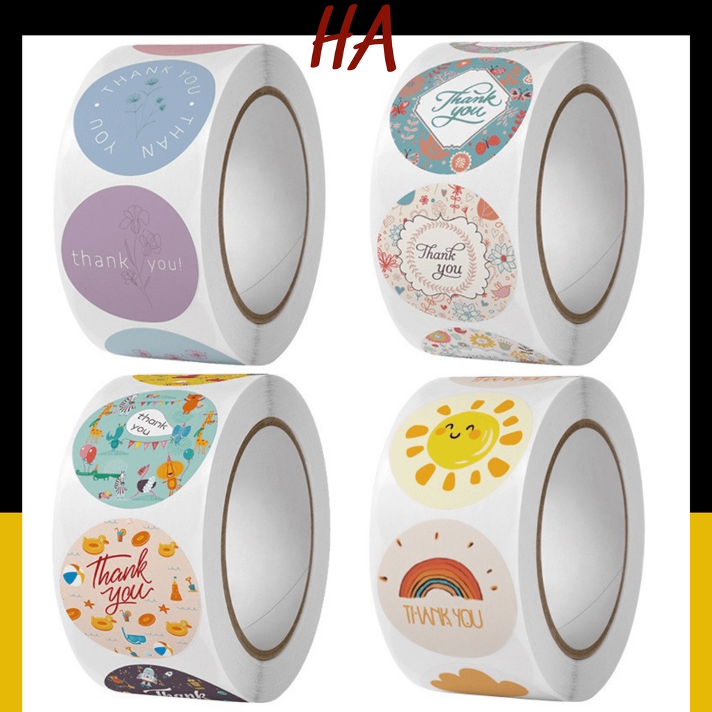 สติ๊กเกอร์ ขอบคุณ คุณ สําหรับบรรจุภัณฑ์ตกแต่ง (ม้วน 500 ดวง)