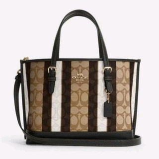 (พร้อมส่ง)*New*Coach Mollie Tote 25 In Signature Jacquard With Stripes