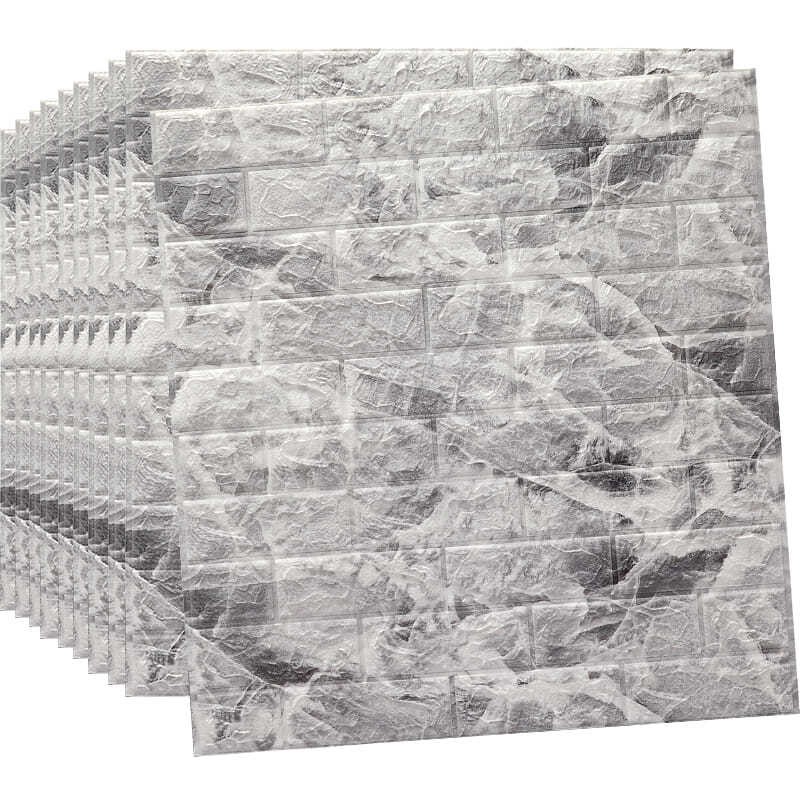 สติกเกอร์วอลเปเปอร์โฟม PE กันน้ํา กันความชื้น มีกาวในตัว ลายหยัก 3D ขนาด 70x70 ซม. สําหรับติดตกแต่งผนังห้องนอน ห้องนั่งเล่น