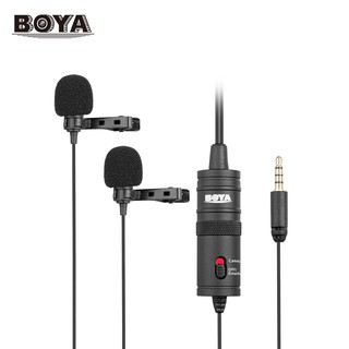 BOYA BY-M1DM ไมโครโฟนคอนเดนเซอร์แบบเปิดคู่ Omni-directional Lavalier