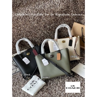 กระเป๋าสะพายผู้หญิงทรงโท้ท COACH WILLOW TOTE 24 IN COLOR BLOCK