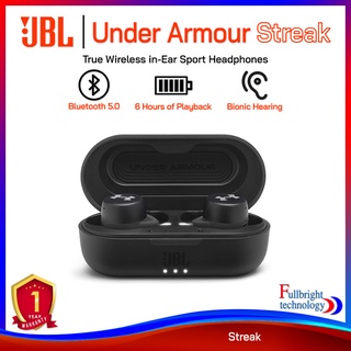 JBL รุ่น Under Armour Streak In-Ear TWS หูฟังทรูไวเลสสำหรับออกกำลังกาย กันน้ำกันฝุ่น IPX7 รับประกันศูนย์ไทย 1 ปี