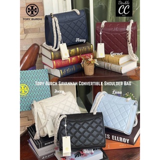 (แท้ 💯%‼ Factory) Tory Burch Savannah Convertible Shoulder Bag