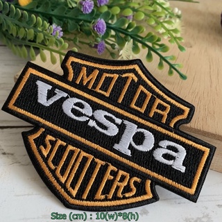 Vespa ไบค์เกอร์ ตัวรีดติดเสื้อ อาร์มรีด อาร์มปัก ตกแต่งเสื้อผ้า หมวก กระเป๋า แจ๊คเก็ตยีนส์ Racing Embroidered Iron on...