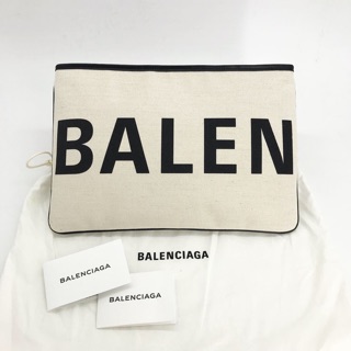 New! Balenciaga Canvas clutch 13x9cm