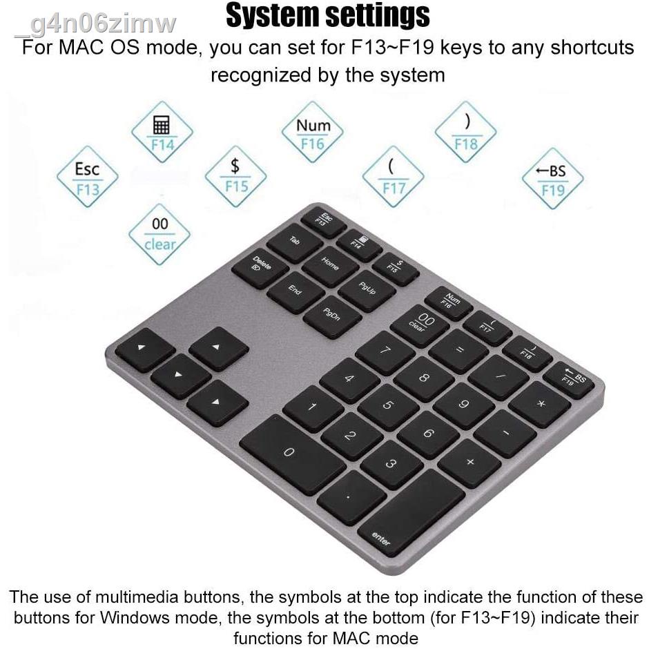 35 - Keys Aluminum Wireless Numeric Keypad Dual System Rechargeable ...