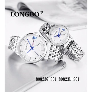 Longbo byMMTIME นาฬิกาแบรนด์แท้สินค้าพร้อมกล่องกันนำ้มีวันที่ขนาดนาฬิกาชาย4.0cmหญิง2.5cm