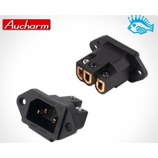 INLET iec AUCHARM Audio Grade ทองแดงแท้ แบบขันน็อต เลือกได้ 3 แบบ ชุบทอง ทองแดง โรเดียม