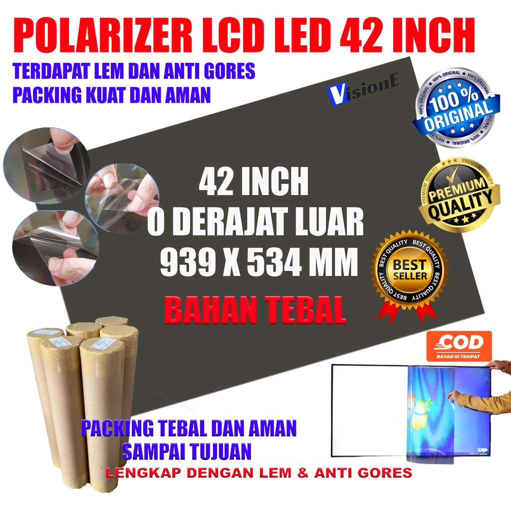 POLARITIZER LCD LED 42 นิ้ว 0 DEGREE OUTER PART POLARIS LCD 42INC 42" POLARIZED LCD LED COATING GLAS