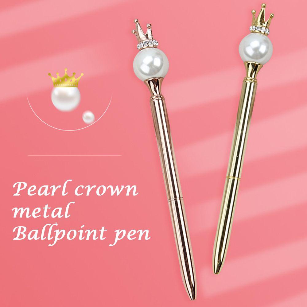 Tool Rollerball Metal Ballpoint Pearl Pen Signature Instrument Crown Ball Pen 