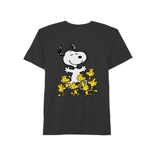 [Xs-6Xl] เสื้อยืดผ้าฝ้ายแท้พิมพ์ลาย Snoopy สําหรับผู้ชาย