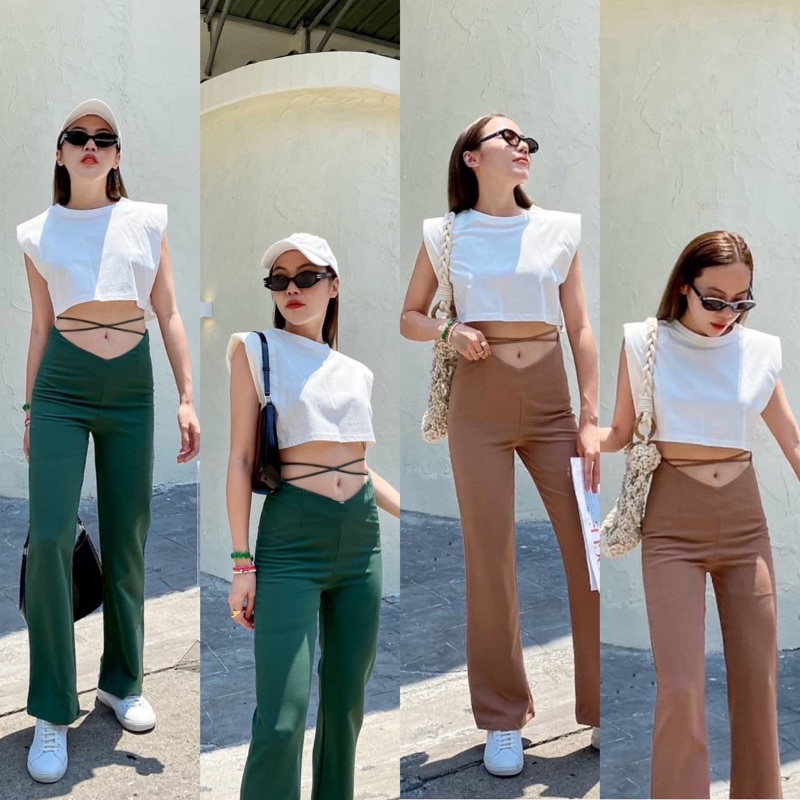 Paradise Official - 2สี กางเกงขายาวพันเอว