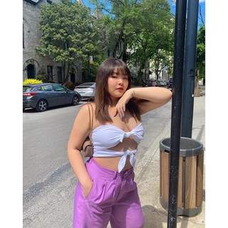 CurveG Wide Leg Pants Purple กางเกงขายาว สีม่วง