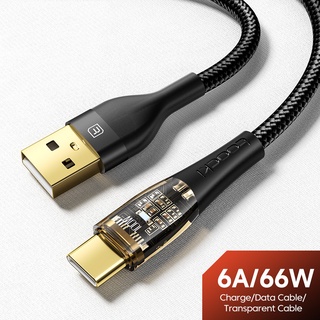 Toocki 66W 6A Fast USB Type C สายชาร์จข้อมูล สายชาร์จเร็วมาก สําหรับ Huawei OPPO