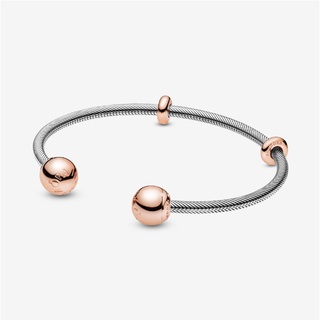 [พร้อมส่ง สินค้าแท้ 💯] Pandora Moments Snake Chain Style Open Bangle