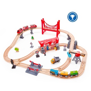 Hape - Busy City Rail Set ของเล่นรถไฟ พร้อมราง 3y+