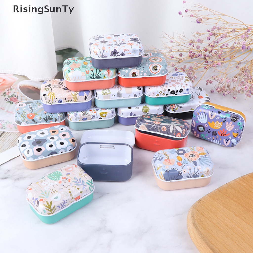 [RisingSunTy] กล่องดีบุก ลายดอกไม้ ขนาดเล็ก สําหรับใส่เครื่องประดับ เหรียญ ขายดี