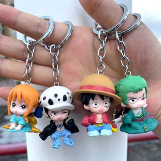 พวงกุญแจ จี้ตุ๊กตาฟิกเกอร์ Nami Zoro Luffy Q version of the pirate king สําหรับตกแต่ง