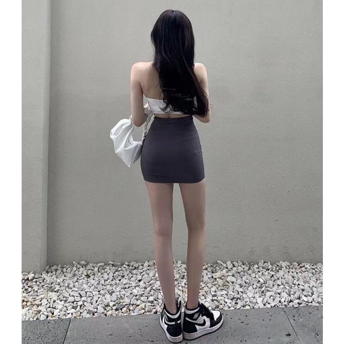 💙Fairy Style💙✨กระโปรงทรงเอมินิหญิงฤดูร้อนแน่นยืดสั้นสุดเซ็กซี่สาวร้อนเอวสูง #9159 - รูปที่ 2