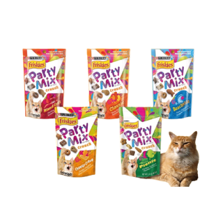 [ยกกล่อง 16 ซอง‼️] Party mix ขนมแมว ฟริสกี้ส์ปาร์ตี้มิกซ์ [ซองละ 60 กรัม* 16 ซอง]