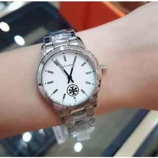 💚แท้💯 พร้อมส่ง💚นาฬิกา TORY BURCH COLLINS TBW1301 SILVER STAINLESS STEEL BEIGE DIAL WOMENS WATCH