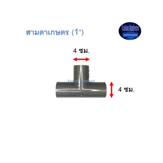 สามตาเกษตร ท่อน้ำไทย (1”) Thai Pipe TS Tee For Agricultural Use เทา 1