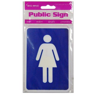 Nameplate BIG ONE 8409 WH/BL PL WOMEN-TOILET SIGN Sign Home &amp; Furniture แผ่นป้าย ป้ายห้องน้ำหญิง PL BIG ONE 8409 WH/BL ป