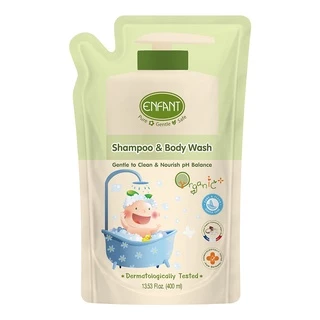Enfant (อองฟองต์) เซตสุดคุ้ม แชมพูและครีมอาบน้ำORGANIC SHAMPOO & BODYWASH (ชนิดขวด)+รีฟิล(ชนิดถุง) ใช้ได้ตั้งแต่แรกเกิด