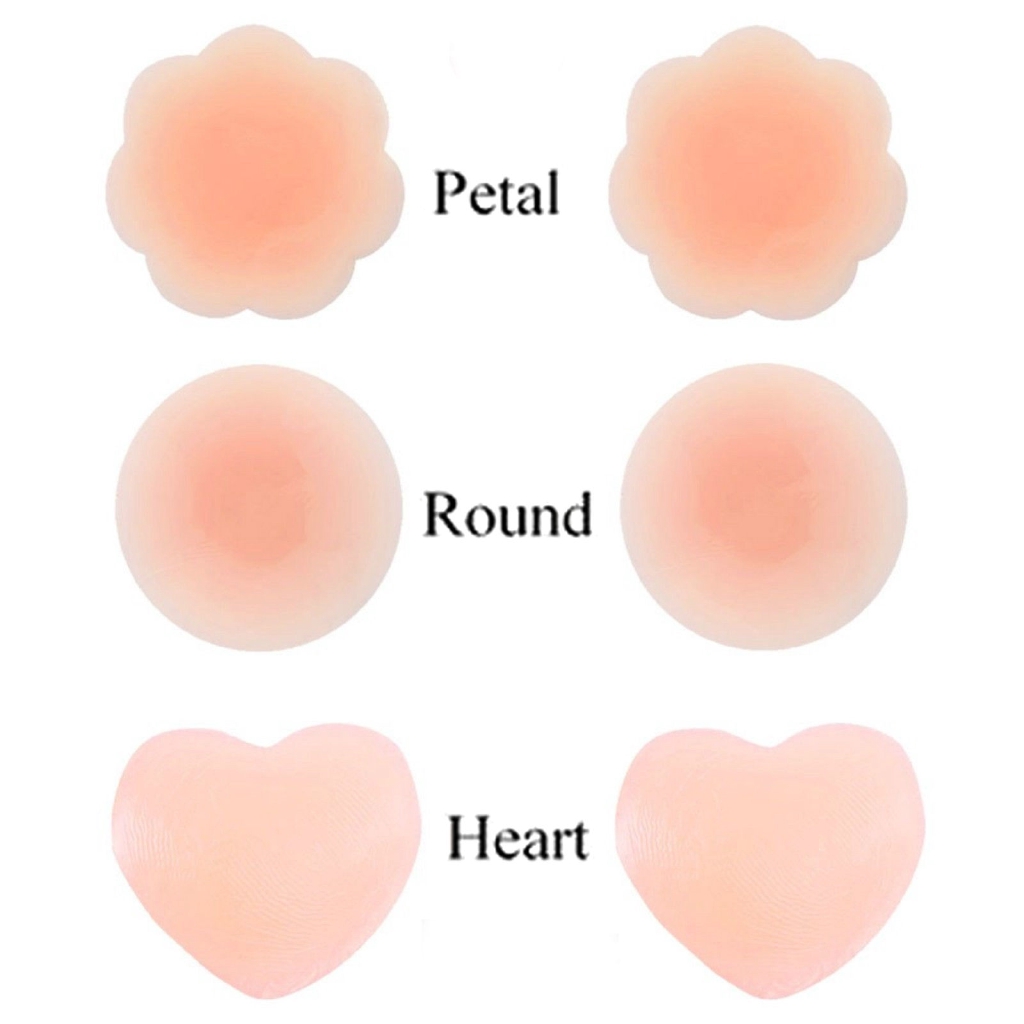 ซิลิโคนแปะหน้าอก แบบมีกาวในตัว ใช้ซ้ำได้ สีนู้ด 3 คู่ - รูปที่ 3