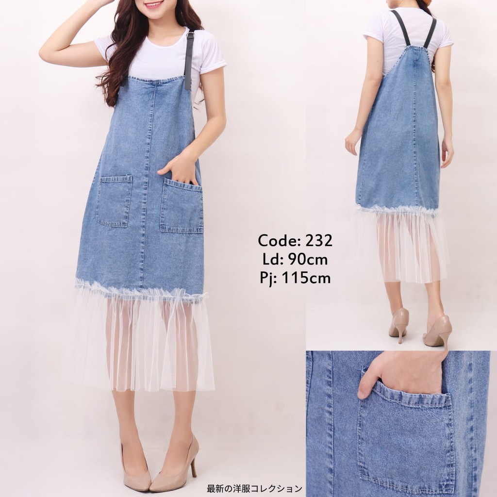GK Overall Denim Overall Ginka Dress With Inner