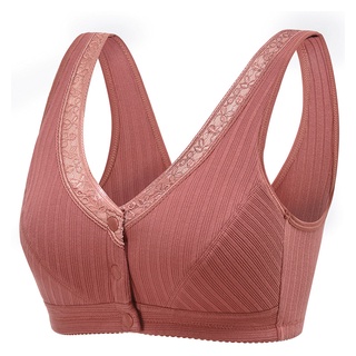 Front Bra push up plus size cotton bras women Grandmother gift l8056