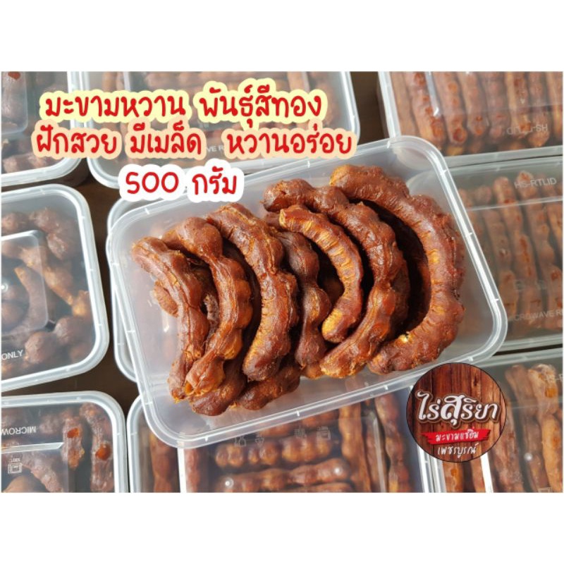 มะขามหวาน พันธุ์สีทอง ฝักสวย 500 กรัม(มีเมล็ด)