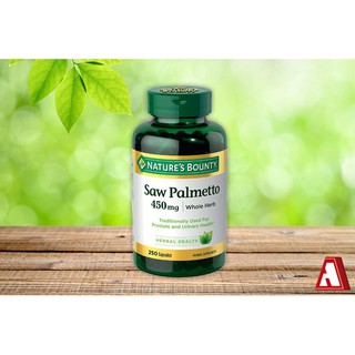 ลดผมร่วงชาย ปรับฮอร์โมน Natures Bounty Saw Palmetto 450 mg 250 แคปซูล