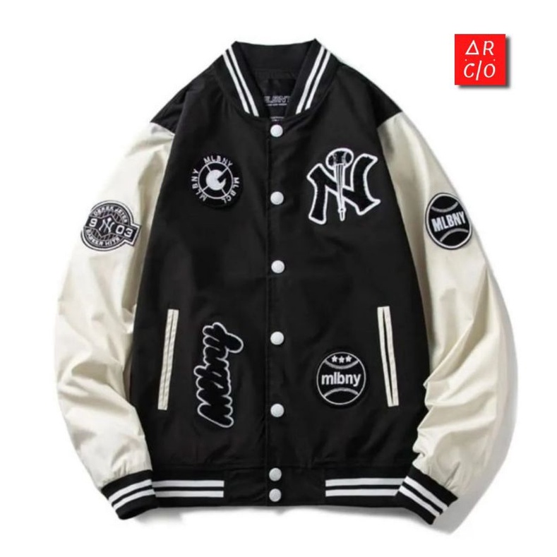 MLB NY / VARSITY EMBROIDERY / BOMBER VINTAGE BASEBALL JACKET สําหรับผู้ชายและผู้หญิง