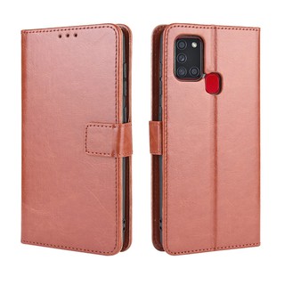 เคสสำ Samsung Galaxy A21s Case Leather Flip Back Cover Samsung Galaxy A21s GalaxyA21s เคสฝาพับ มือถือแล