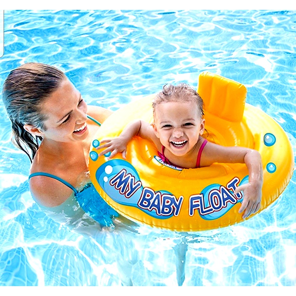 ห่วงยางเด็ก Intex ห่วงยางสอดขาเด็กอ่อน ห่วงยาง2ชั้น My Baby Float สีเหลือง 59574