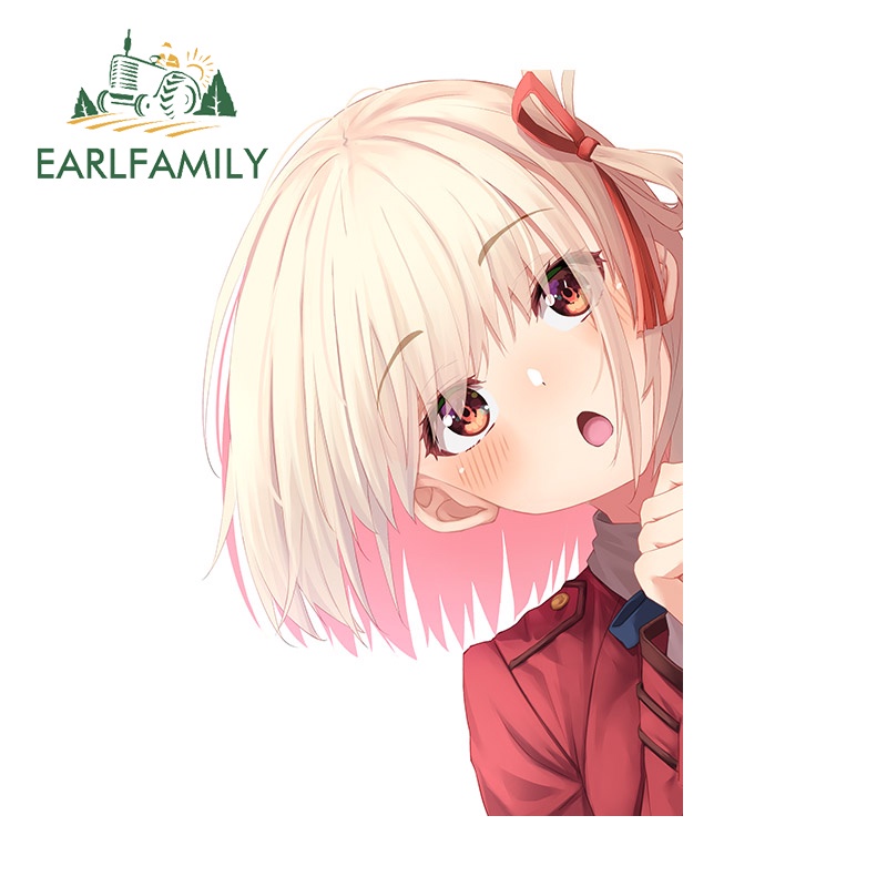 EARLFAMILY 13 ซม.รถสติกเกอร์Inoue Takina Lycoris Recoil Peeker Caravanกันน้ําDecalกระดานโต้คลื่นอะนิเมะRV JDMสติกเกอร์