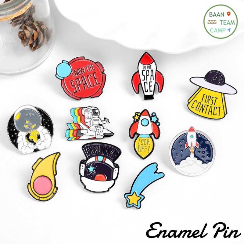 เข็มกลัด 🇺🇸 Nasa 08 pin พิน อวกาศ usa นาซ่า ฝ นักบินอวกาศ นักบิน NASA ยานอวกาศ จานบิน ดวง ดาว UFO จรวด ติด กระเป๋า หมวก