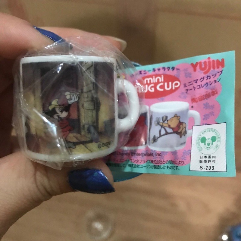 Yujin Gashapon Mini Mug กาชาปองแก้ว มิกกี้  2 ด้านในใบเดียว