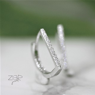 ต่างหูประดับพลอยเงินแท้ 925 Earring Silver 925-(E09180079)