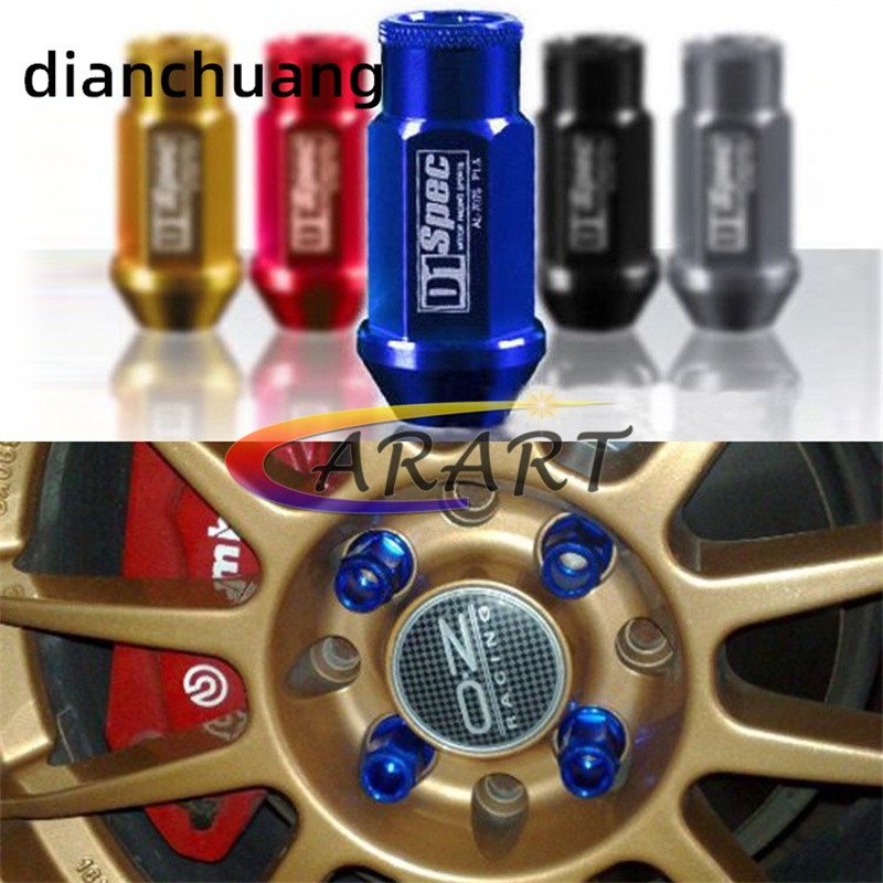 20pcs Universal D1 Racing Car Wheel Lug Nuts M12 x 1.5 อลูมิเนียมน้ําหนักเบา 52MM