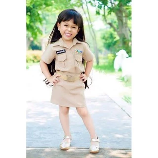 ชุดคุณครูเด็กหญิงปกเชิ๊ต(รุ่นมีเข็มขัด)
