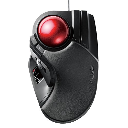 [🗻ส่งตรงจากญี่ปุ่น✈]Elecom Trackball Mouse Wired Large Ball 8 Button Tilt Function Black M-HT1URBK