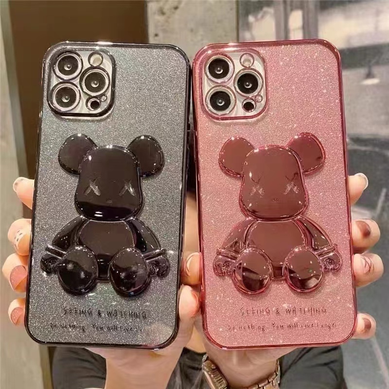 ส่งจากไทย เร็ว1-2วัน เคสโทรศัพท์ Case Oppo Reno7z Reno8z A57 4G A57 5G  A77 A77s Reno5 A15 หมีกากเพชร สวยหรู